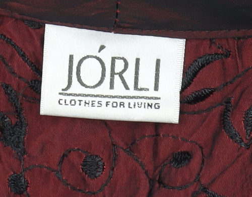 Jorli Women’s Brown Embroidered Tunic Blouse Size 14 3/4 Sleeve