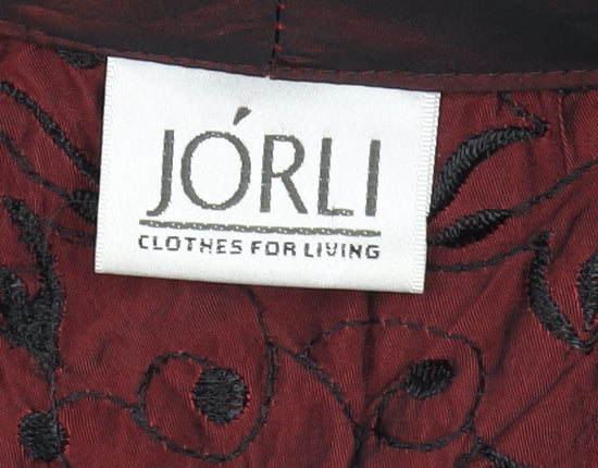 Jorli Women’s Brown Embroidered Tunic Blouse Size 14 3/4 Sleeve