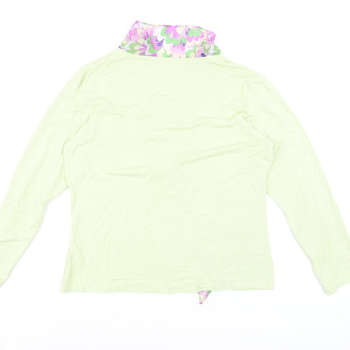 Rodier Women’s Green Long Sleeve V-Neck Blouse L Stretch Jersey