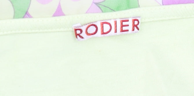 Rodier Women’s Green Long Sleeve V-Neck Blouse L Stretch Jersey