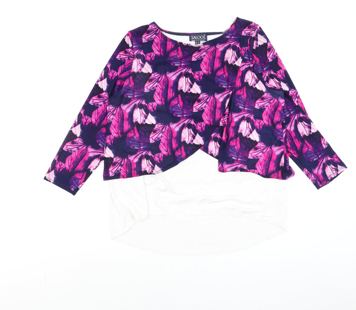 Saloos Women’s Multicoloured Floral Tunic Blouse UK 18 Long Sleeve