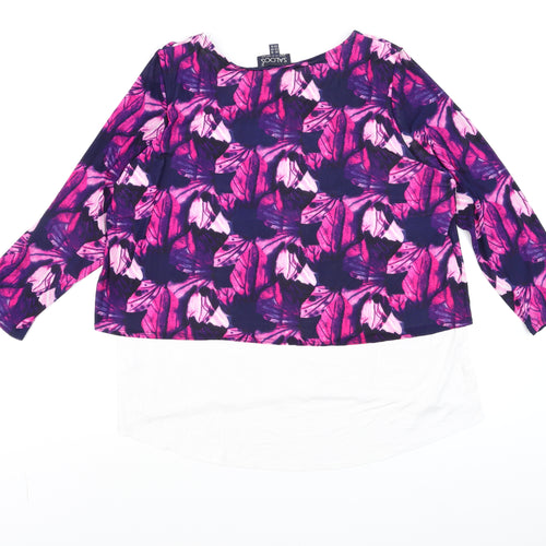 Saloos Women’s Multicoloured Floral Tunic Blouse UK 18 Long Sleeve