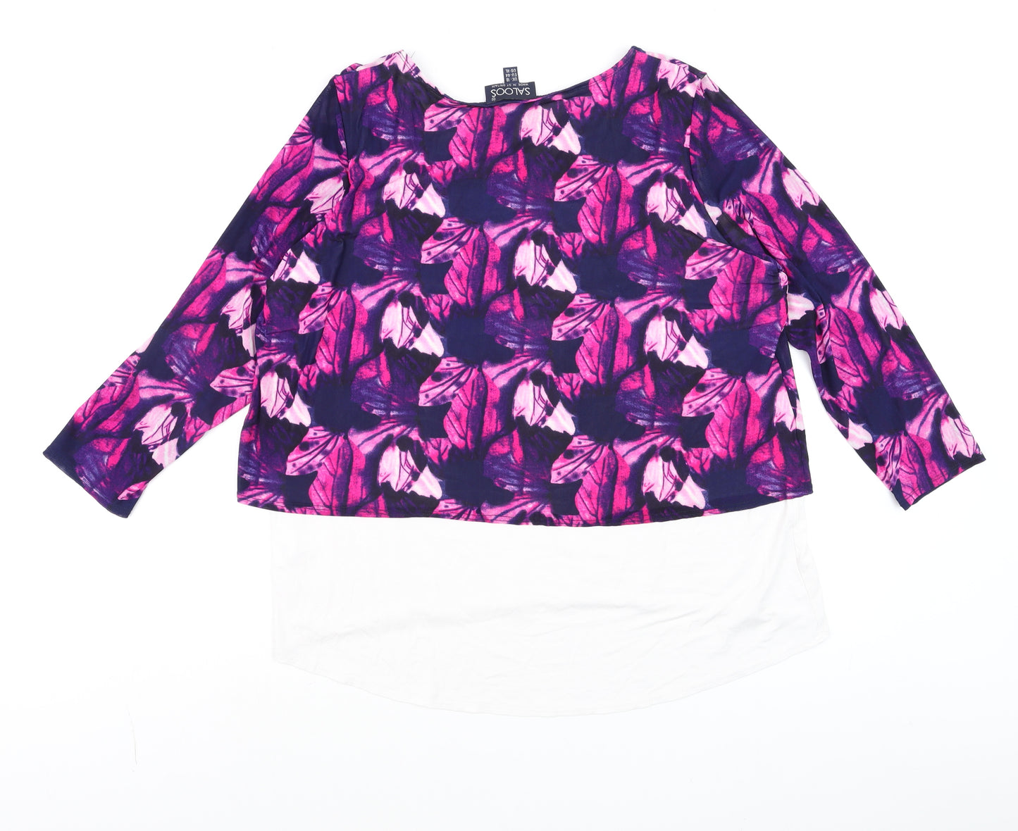 Saloos Women’s Multicoloured Floral Tunic Blouse UK 18 Long Sleeve