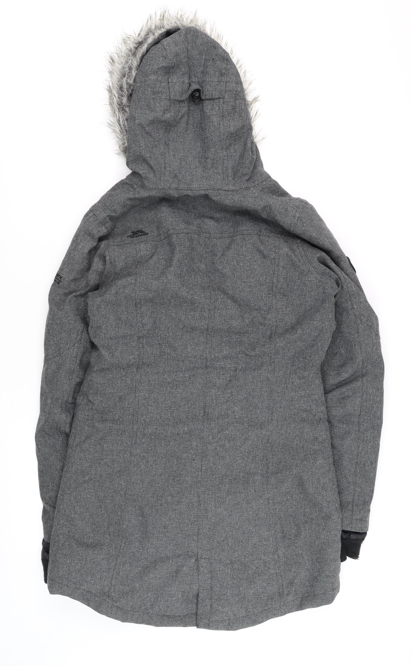Trespass Men's Grey XS Waterproof Winter Parka Coat Faux Fur Hood
