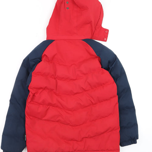 Trespass Boys Red & Blue Waterproof Hooded Puffer Jacket 9-10 Years