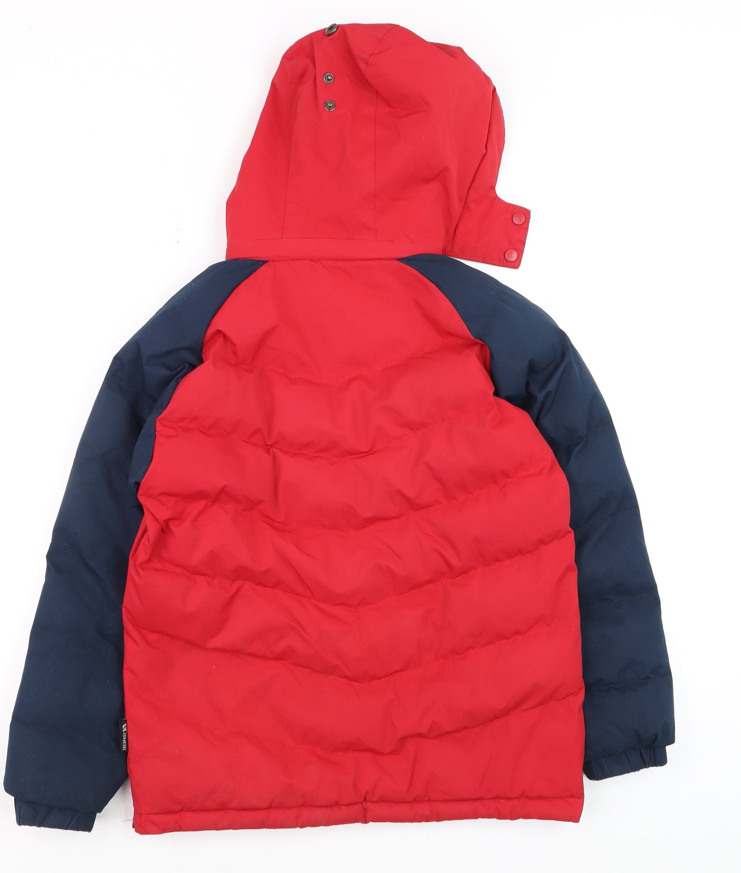 Trespass Boys Red & Blue Waterproof Hooded Puffer Jacket 9-10 Years