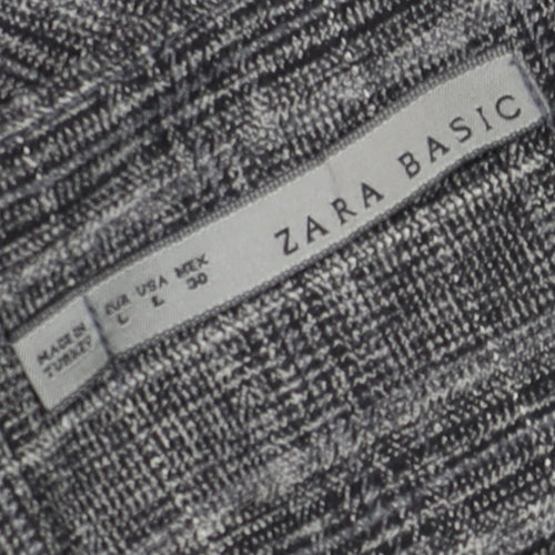 Zara Women Grey Check Shift Dress Size 14 Workwear Sleeveless