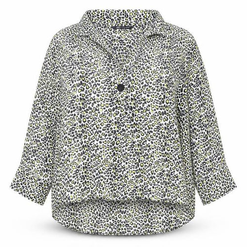 ZARA Women’s Multicoloured Animal Print Collared Cropped Blouse Size XL