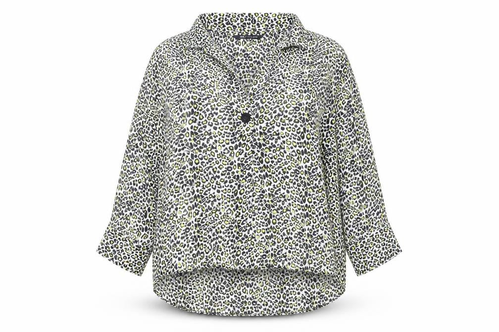 ZARA Women’s Multicoloured Animal Print Collared Cropped Blouse Size XL