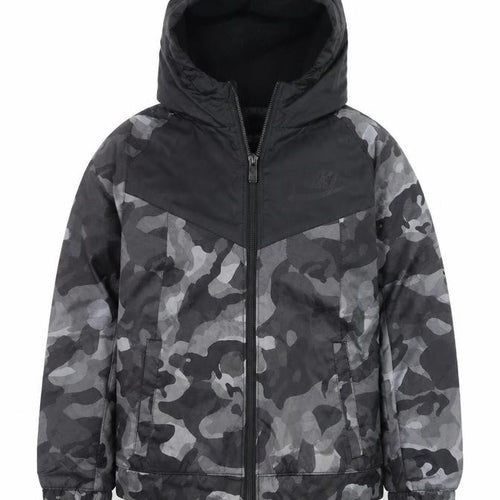 Nike Boys Black Camouflage Hooded Windbreaker Jacket 5-6 Years