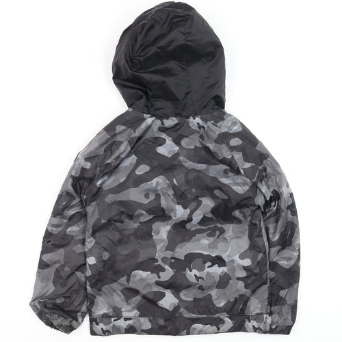 Nike Boys Black Camouflage Hooded Windbreaker Jacket 5-6 Years