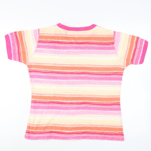 Aliija Womens Multicoloured Striped Cotton T-Shirt XL
