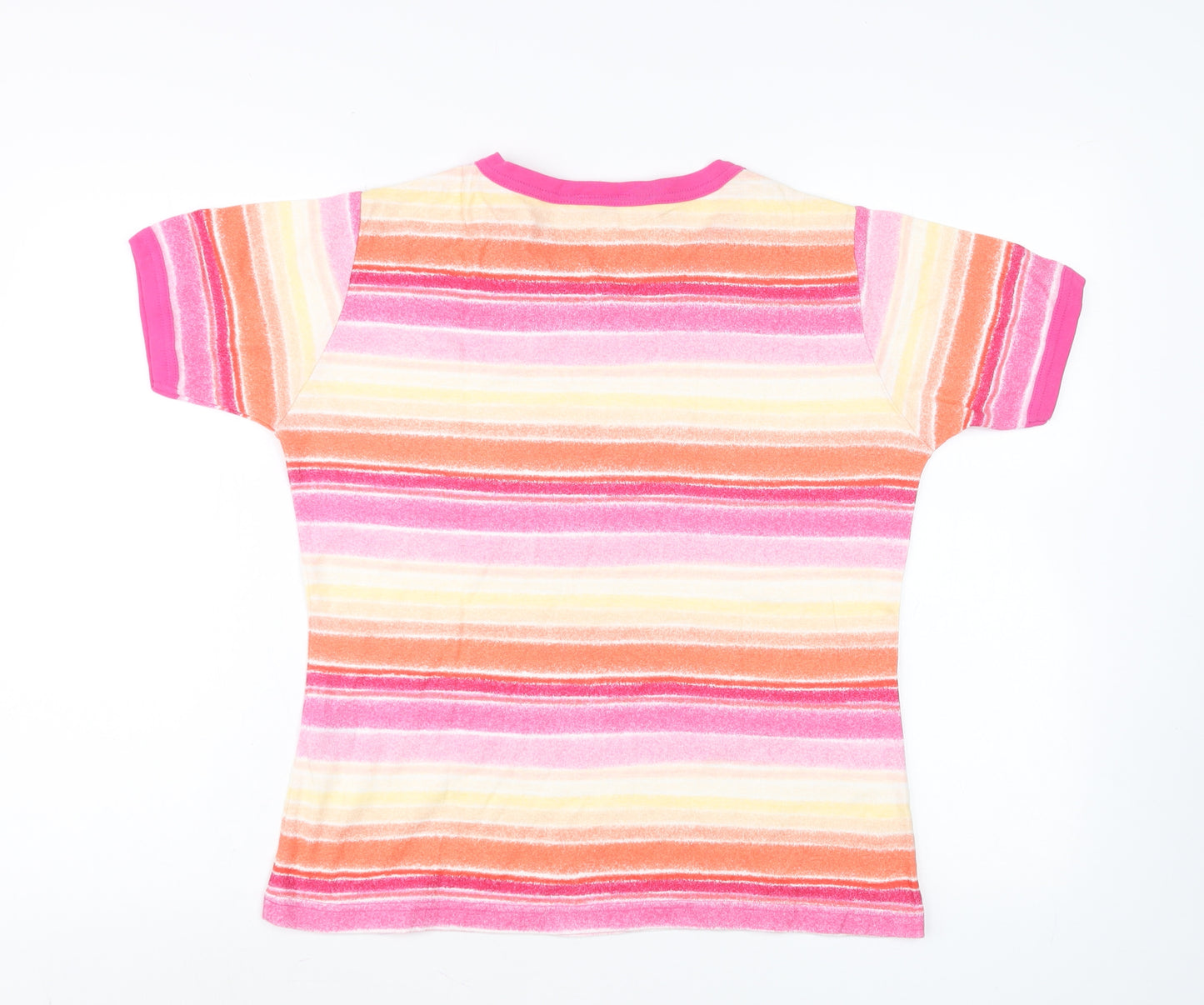 Aliija Womens Multicoloured Striped Cotton T-Shirt XL