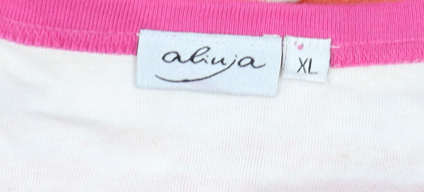 Aliija Womens Multicoloured Striped Cotton T-Shirt XL
