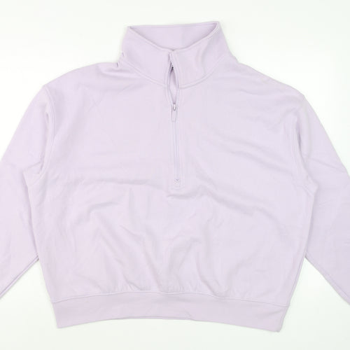 Dunnes Women Lilac 1/4 Zip Pullover Sweatshirt Size L