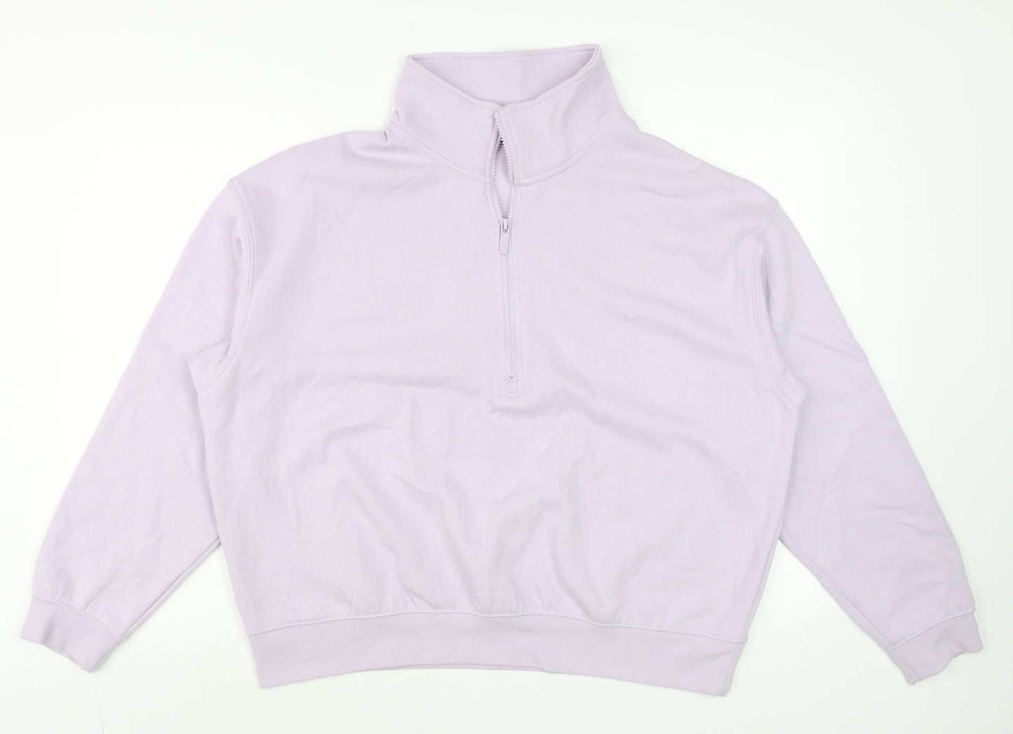 Dunnes Women Lilac 1/4 Zip Pullover Sweatshirt Size L