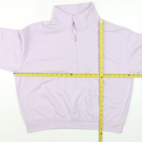 Dunnes Women Lilac 1/4 Zip Pullover Sweatshirt Size L