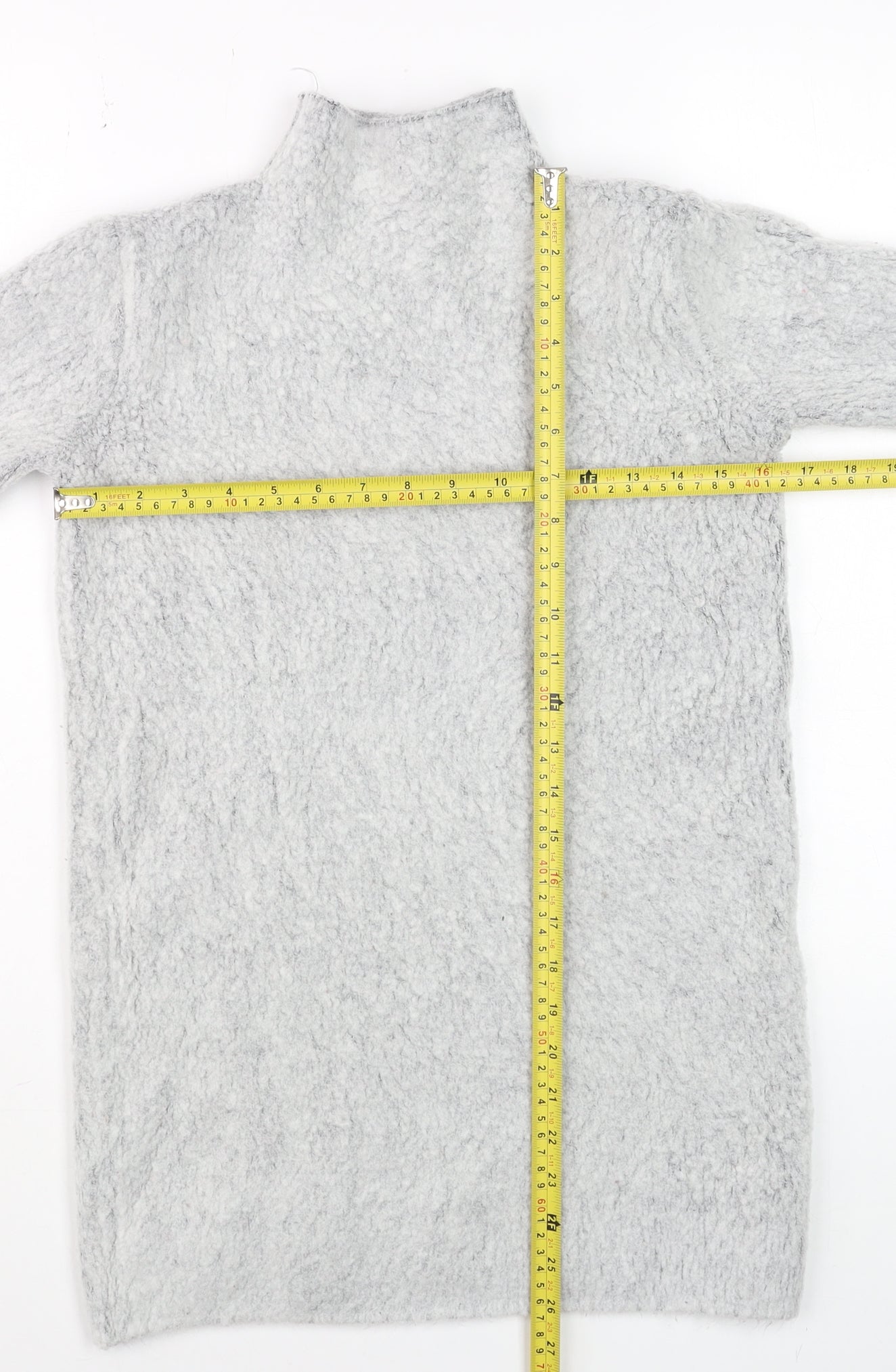 Atmosphere Women’s Grey High Neck Long Sleeve Tunic Jumper Size 10