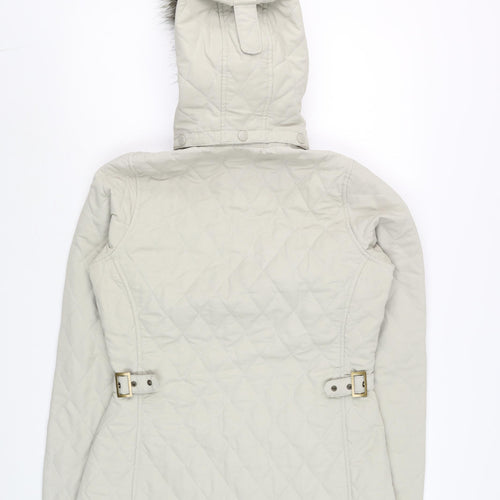 Trespass Women's Beige Quilted Hooded Puffer Jacket Size S