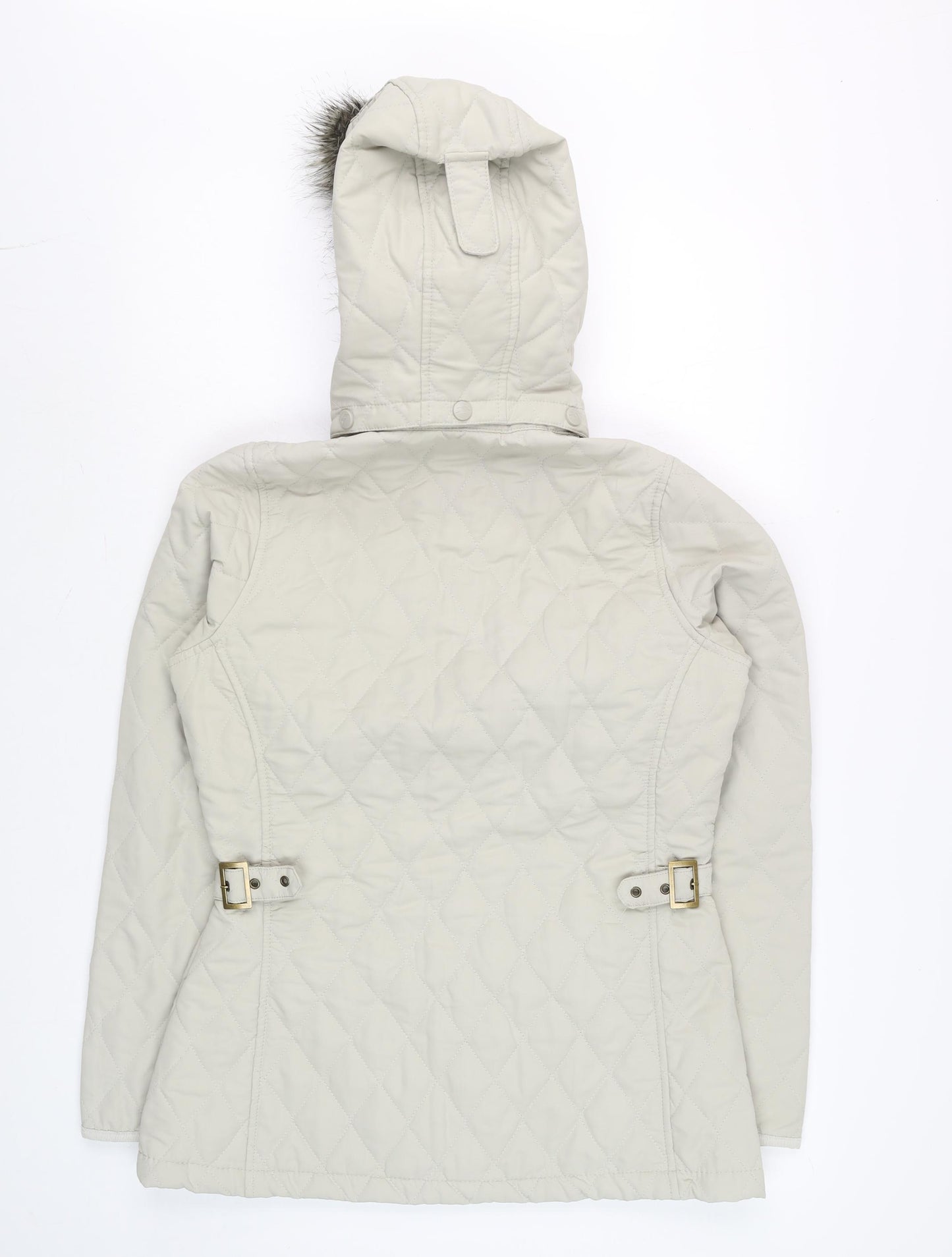 Trespass Women's Beige Quilted Hooded Puffer Jacket Size S