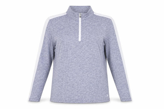 Front view of Dunnes women’s grey half zip track jacket, size M