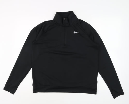 Nike Womens Black Dri-FIT Half Zip Running Activewear Jacket M