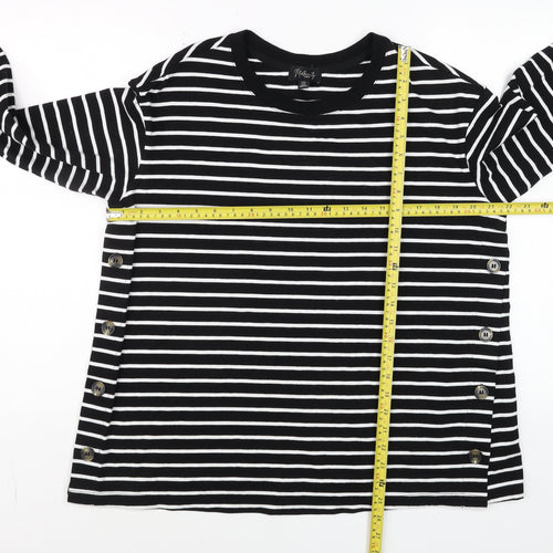 Next Maternity Black White Striped Long Sleeve Cotton T-Shirt UK 14