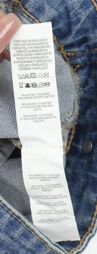 Denim Co. Women's Blue Cropped Denim Jacket Size 8