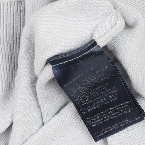 Tommy Hilfiger Men's Blue V-Neck Cotton Jumper M