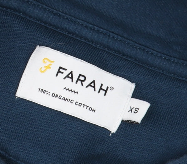 Farah Men's Blue XS Pullover Hoodie Cotton Long Sleeve