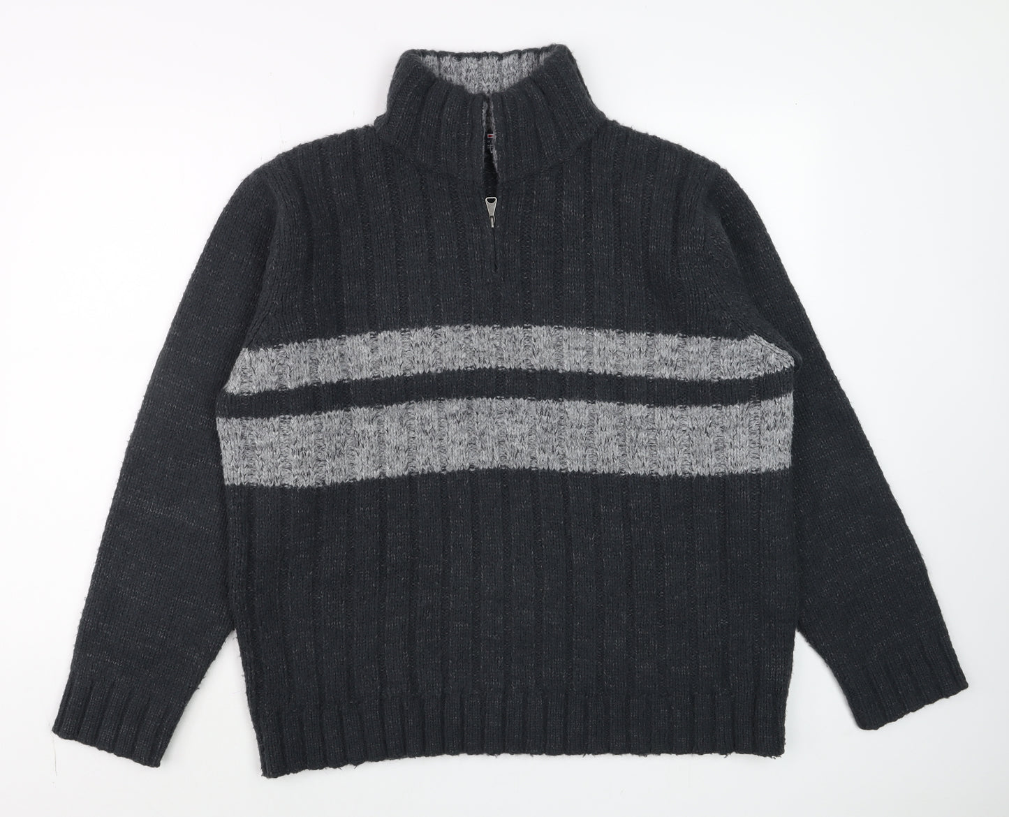 Marks and Spencer Blue Harbour Men’s Blue Large Chunky Knit 1/4 Zip Jumper