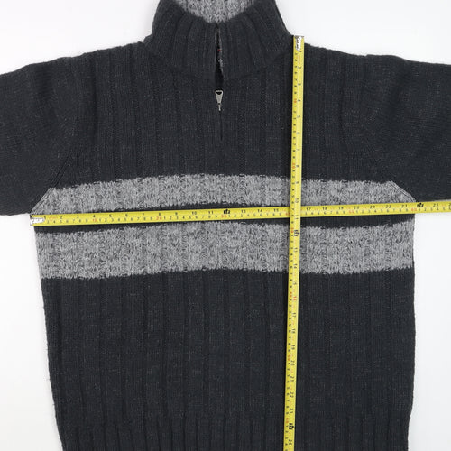 Marks and Spencer Blue Harbour Men’s Blue Large Chunky Knit 1/4 Zip Jumper