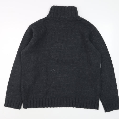 Marks and Spencer Blue Harbour Men’s Blue Large Chunky Knit 1/4 Zip Jumper