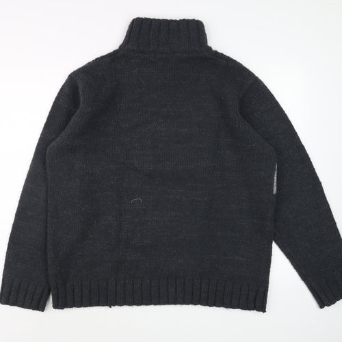Marks and Spencer Blue Harbour Men’s Blue Large Chunky Knit 1/4 Zip Jumper