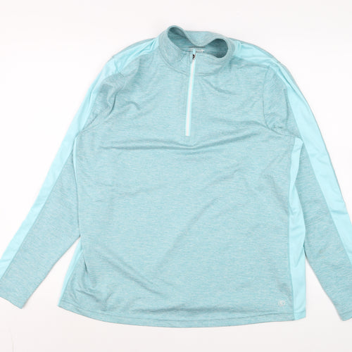 Dunnes Stores Women Blue 1/2 Zip Track Jacket M Breathable Stretch