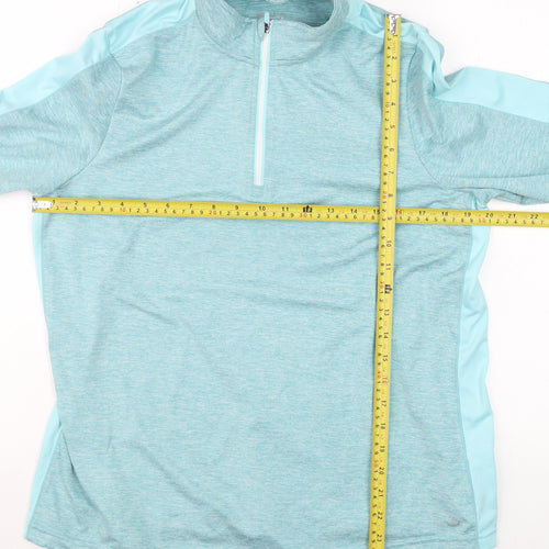 Dunnes Stores Women Blue 1/2 Zip Track Jacket M Breathable Stretch