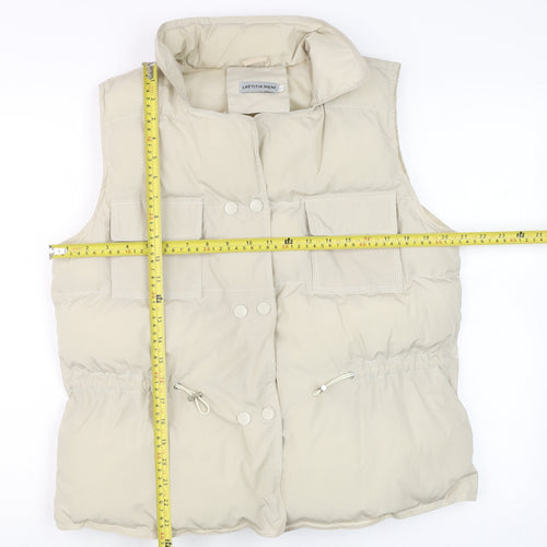 Laetitia Mem Men's Beige Puffer Waistcoat Vest S Regular Fit Outdoor