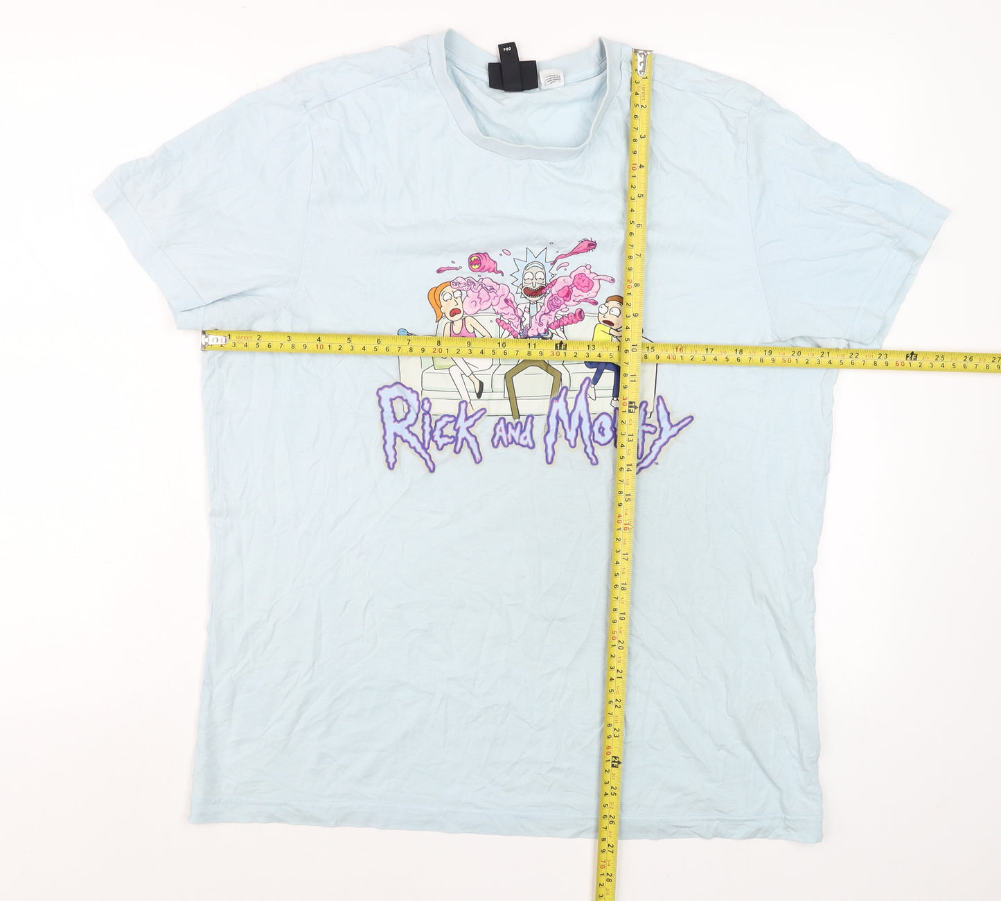 H&M Men's Blue Rick and Morty Graphic T-Shirt Size M Regular Fit