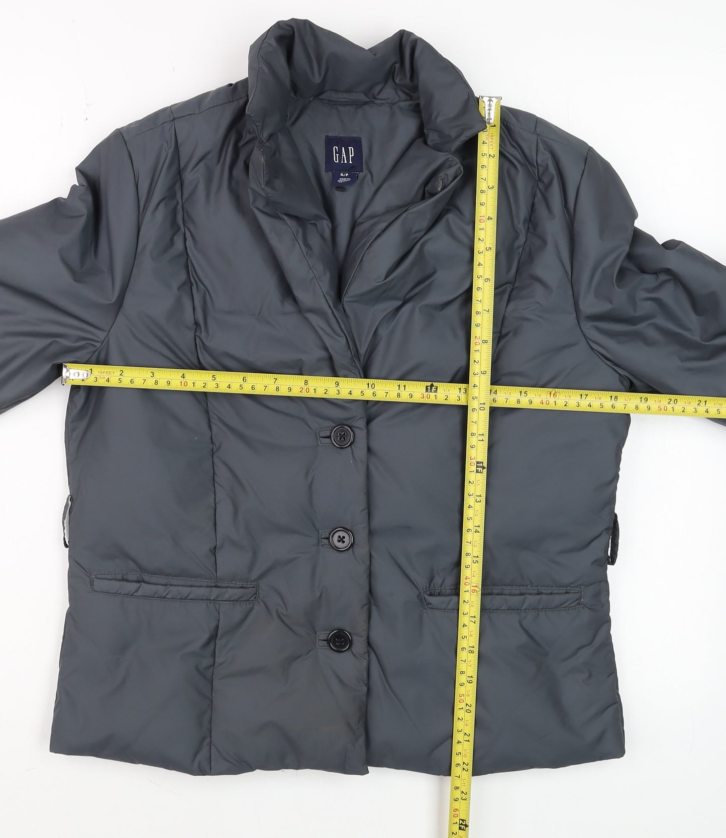 GAP Women’s Grey Short Puffer Blazer Jacket Size S