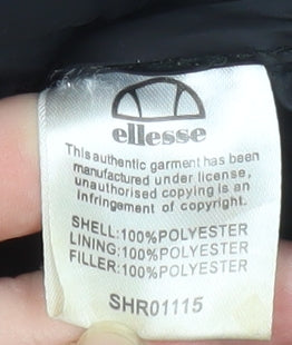 Ellesse Men’s Black L Hooded Puffer Jacket Polyester Casual Zip Up