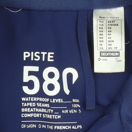 Wedze Mens Blue XS Waterproof Ski Jacket Hooded Softshell