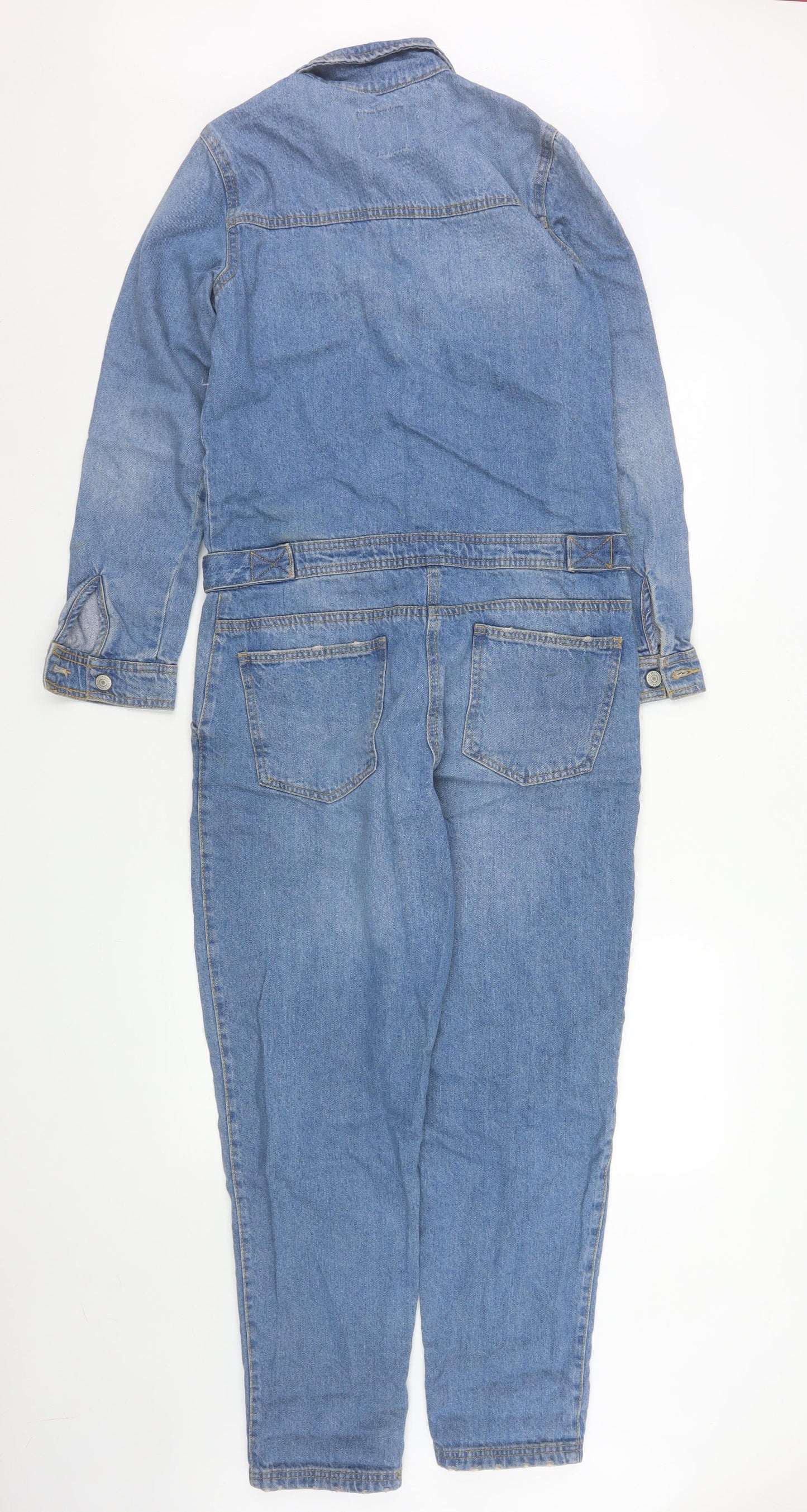 Denim Co Women Blue Denim Long Sleeve Jumpsuit UK 10