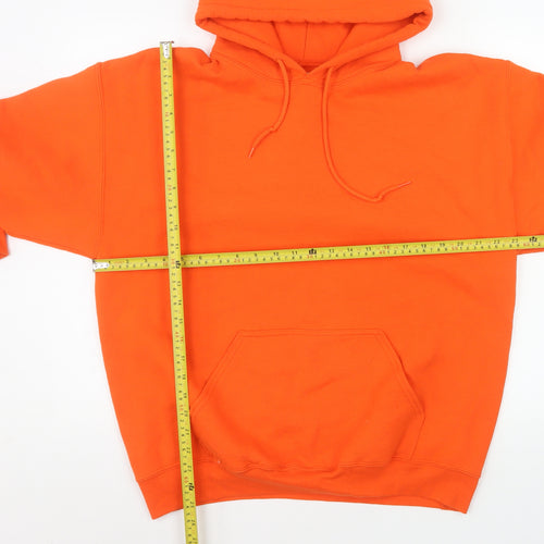 Gildan Womens Orange Pullover Hoodie Cotton Blend Size L