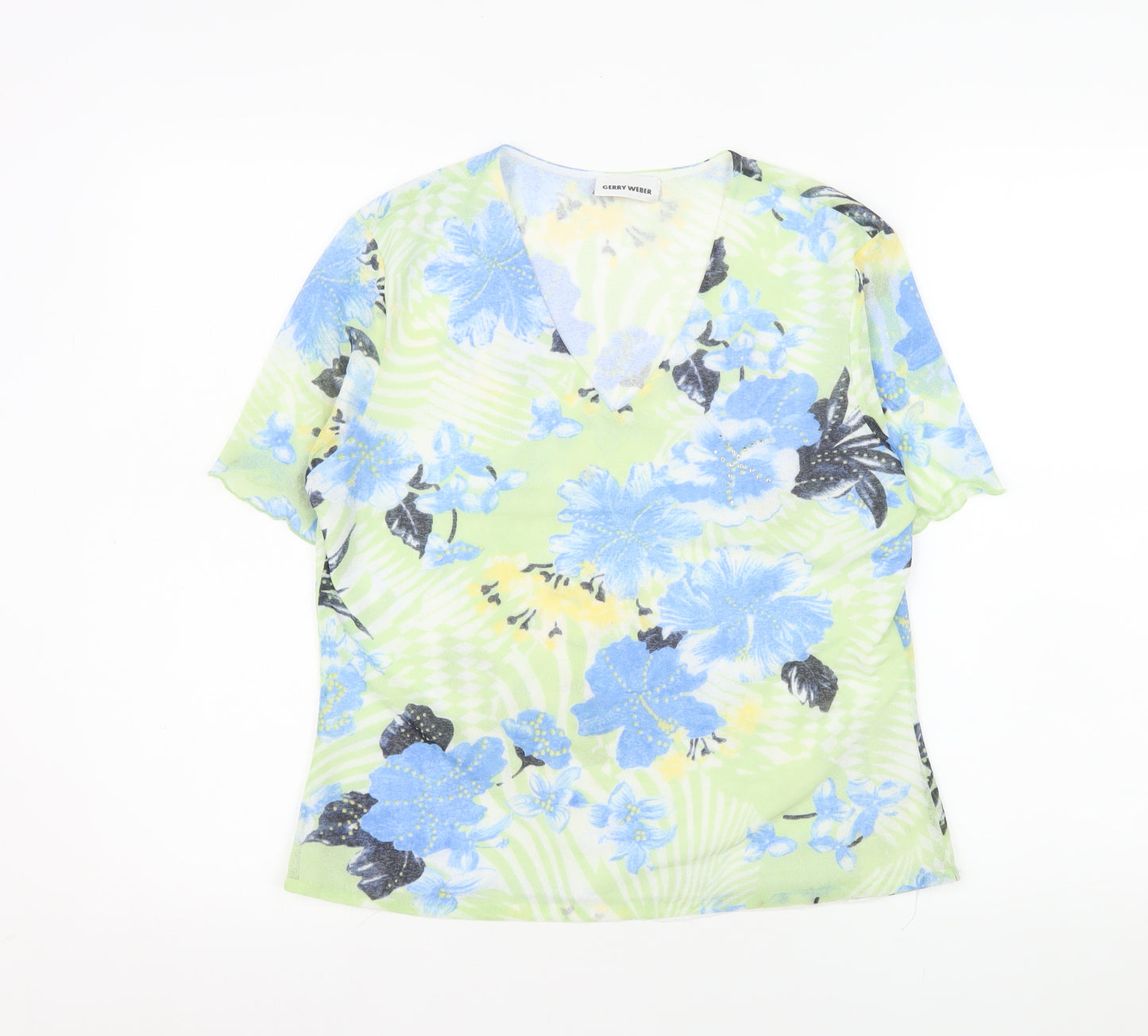Gerry Weber Womens Multicoloured Floral V-Neck Tunic Blouse Size 14