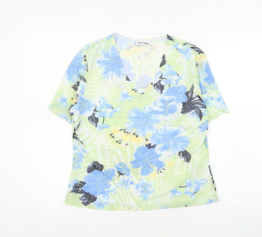 Gerry Weber Womens Multicoloured Floral V-Neck Tunic Blouse Size 14