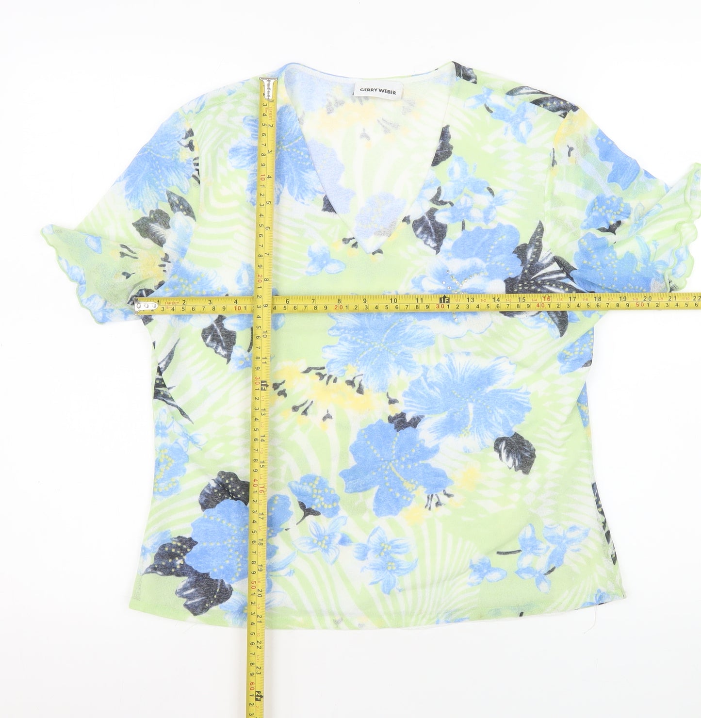 Gerry Weber Womens Multicoloured Floral V-Neck Tunic Blouse Size 14