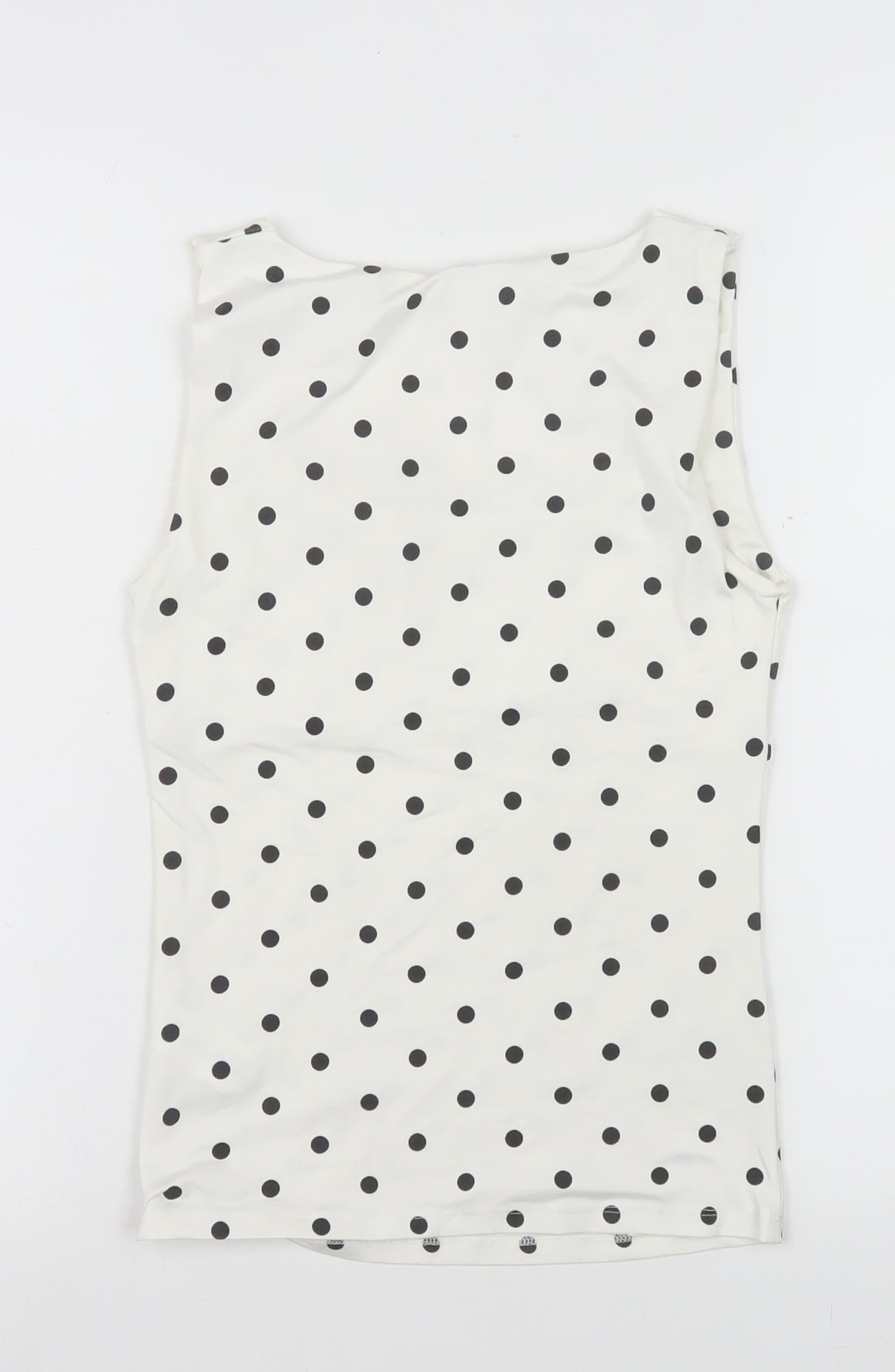 Zara Women White Polka Dot Sleeveless Tank Top Size 10
