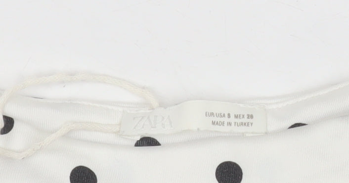 Zara Women White Polka Dot Sleeveless Tank Top Size 10