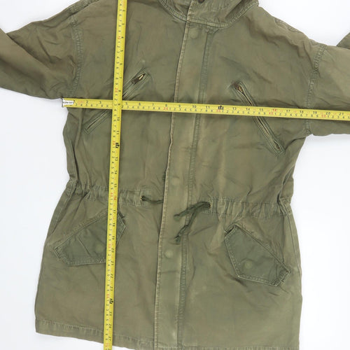 American Eagle Outfitters Women Green Cotton Parka Jacket S