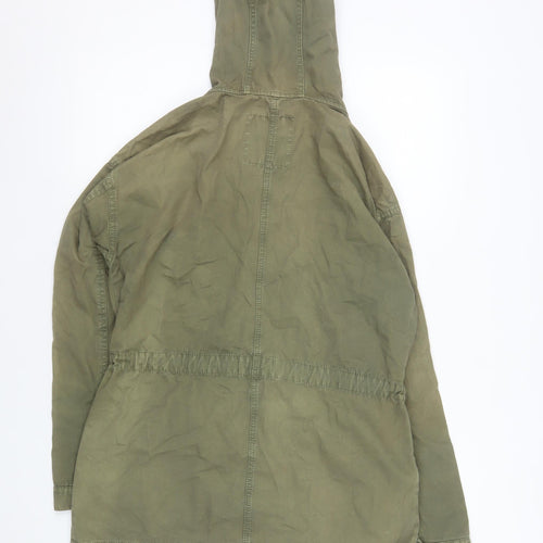 American Eagle Outfitters Women Green Cotton Parka Jacket S